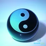 Těžítko Jin-Jang černé, pískované - 60 mm (Černé těžítko Jin-Jang, pískované - 60 mm)