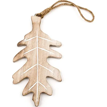Zahradní dekorace List závěs dřevo 20cm Natural (HAG-17BJ880023)