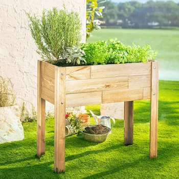 Vyvýšený záhon Vyvýšený dřevěný záhon 73,5 x 73,5 x 40 cm přírodní