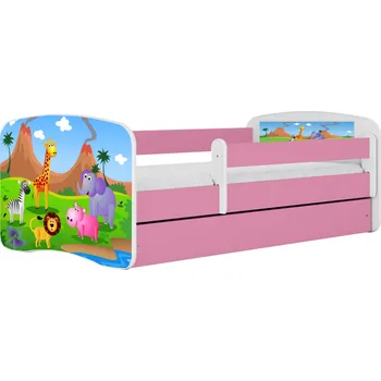 Dětská postel Dětská postel Babydreams safari růžová, varianta 70x140, bez šuplíků, bez matrace