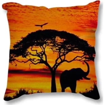 AOTU Povlak na polštář v Africkém stylu - Slon při západu slunce