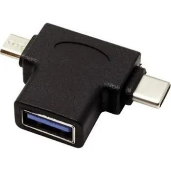 Kabel do PC Adaptér USB3.0 female na dva konektory USB 3.1 C/male + micro USB B/male