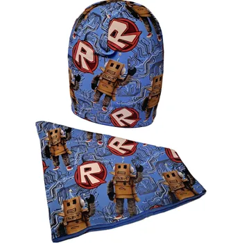 Čepice Čepice dětská s nákrčníkem Roblox bavlna 2 Barva: azure blue
