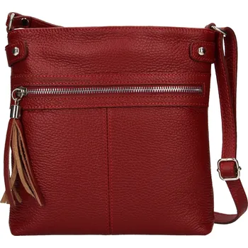 Kabelka Dámská kožená crossbody kabelka Italia Laura - vínová