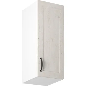 Obývací stěna Horní skříňka, bílá / sosna skandinávská, pravá, ROYAL G30