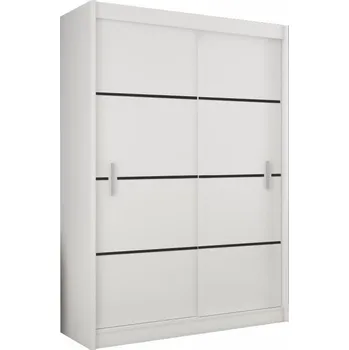 Šatní skříň Tempo Kondela Magnet 203 (bílá + černá)