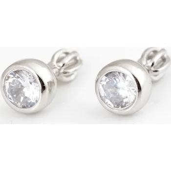 Náušnice Stříbrné náušnice pecky se zirkony STNAU1235F