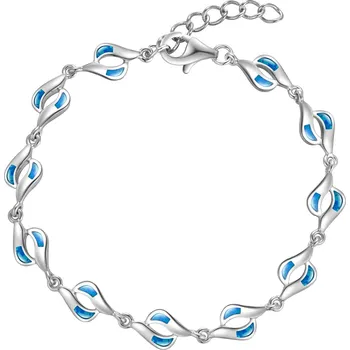 Náramek Stříbrný náramek s modrým opálem NB-1139-OP05 20 cm
