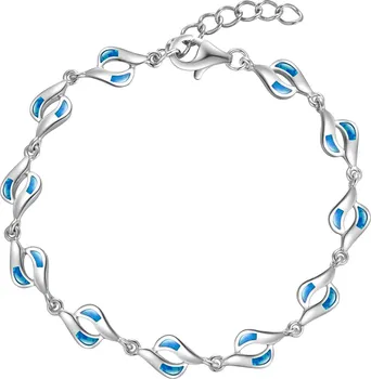 Náramek Stříbrný náramek s modrým opálem NB-1139-OP05 20 cm