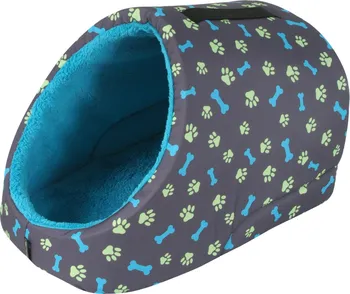 Pelíšek pro psa I love pets Comfort kukaň 45 x 30 cm šedá/tyrkysová/zelená