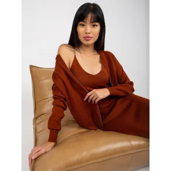 Dámský set s šaty dvoudílný ležérní DELILAH tmavě hnědý