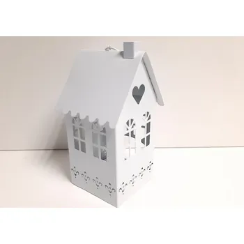 Svícen Lucerna "BÍLÝ DOMEČEK" 17x8x8cm