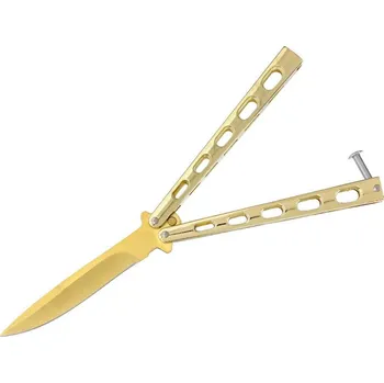 kapesní nůž Nůž motýlek SK9051 nýty zlatý