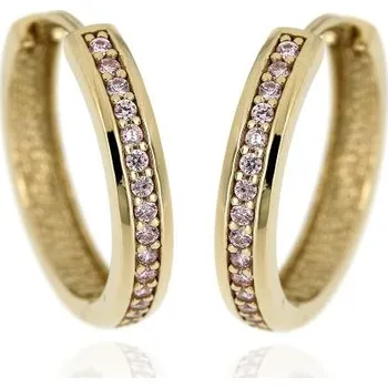 Náušnice Zlatnictví U Kostela Pozlacené kroužky s růžovými zirkony 5059.1 663057562