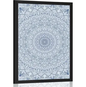 Plakát Dovido Plakát detailní ozdobná Mandala v modré barvě