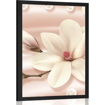 Plakát Dovido Plakát luxusní magnolie s perlami
