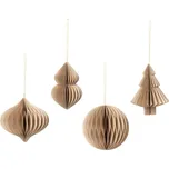 Dekorační papírové ozdoby Broste SET/4ks přírodní hnědé