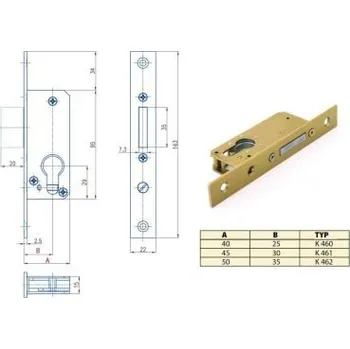 zadlabací zámek Zadl.zámek K462 BZN