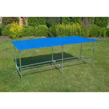 Stavební technika Skládací prodejní pult skládaný z tyčí 2 x 1 m