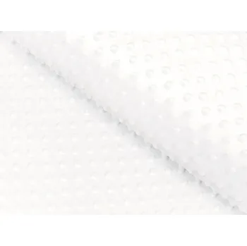 Dětská látka Minky 3D puntíky MKP-016 Krémově bílá - šířka 150 cm