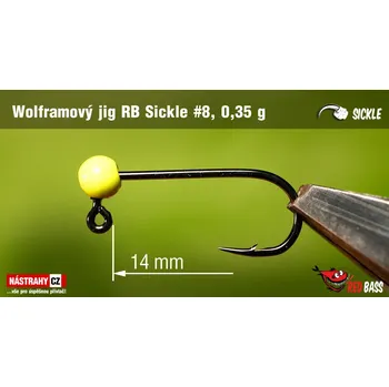 Rybářský háček Wolframový jig RedBass Sickle #8 - 14 mm - #8 - 0,35 g, Fluo, 5 ks