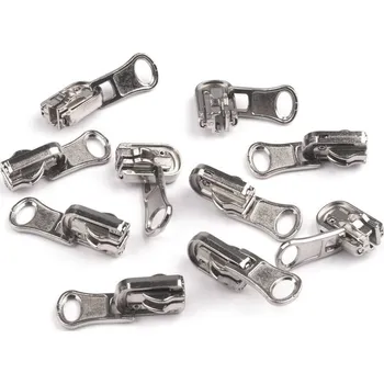 Galanterie Jezdec ke kostěným zipům No 5 oboustranný překlápěcí MAD, barva Nikl