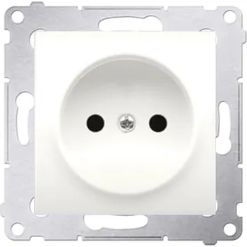 Elektrická zásuvka SIMON DG1Z.01/41 Zásuvka jednonásobná bez uzemnění se clonami elektrických kolejí krémová