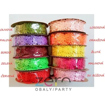 Stuha Stuha 'KVĚTY' 2,5 cm x 10 y - bordó