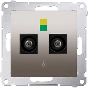 Elektrická zásuvka SIMON DGEK2.01/44 dvojitá ekvipotenciální zásuvka zlatá matná, metalizovaná