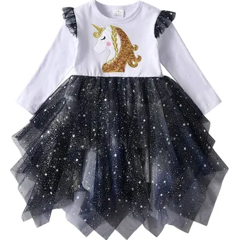 Dívčí šaty Unicorn (Jednorožci) Dívčí party šatičky se síťovanou cípatou sukní - jednorožec Velikost: 128/8T
