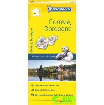 Michelin mapa Correze, Dordogne 1:150 t.