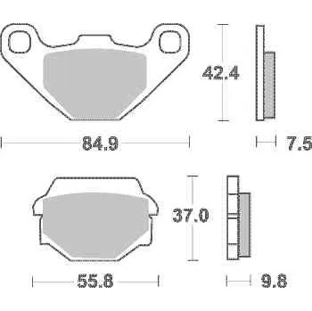 Brzda pro motocykl Brzdové destičky MR3 zadní KAWASAKI KMX 125 rok 86-02