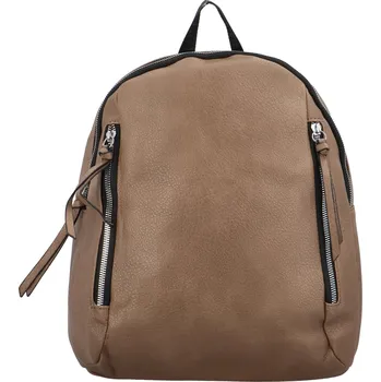 Městský batoh Menší dámský koženkový batůžek s látkovými popruhy Nuria, zemitá