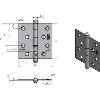 pant Závěs dveřní 219 NI SAT.