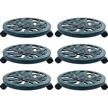 Stojan na květiny Vozíky pod květináč 48228 6 ks zelené