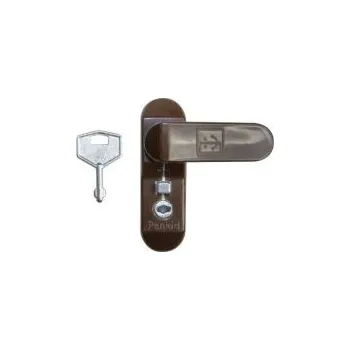 Dveřní kování Okenní bezpeč.zámek závorový hnědá tmavá