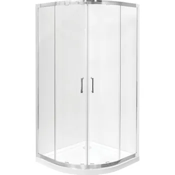 Besco Čtvrtkruhový sprchový kout MODERN HR 80x80 (90x90), výška 185 cm - bez vaničky Rozměry (cm): 90x90, Barva profilů a typ výplně: profily: chrom, výplň: transparent