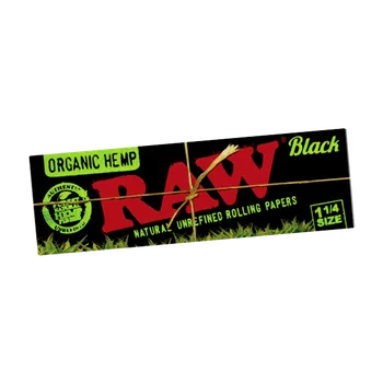 Krátké cigaretové papírky RAW Black Organic 1 1/4