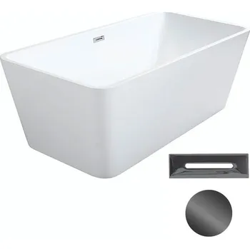 Vana Besco Akrylátová volně stojící vana Evita 160x80 Barva: Bílá, Rozměry (cm): 160x80, Typ a barva výpustě: Click-Clack s přepadem, grafit