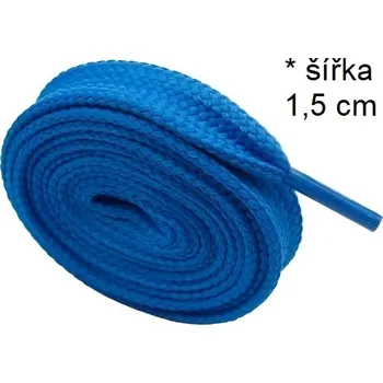 Tkaničky do bot Woodrow Široké tkaničky do tepláků bot kalhot mikiny * š: 1,5 cm - modré royal