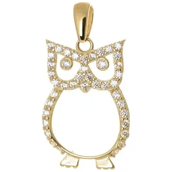Přívěsek Přívěšek ze žlutého zlata sovička se zirkony ZZ0891F + dárek zdarma