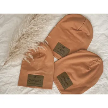 Kojenecká čepice Jarní párová čepička pro mámu a dítě Barva čepičky: Hnědá, Velikost čepičky: 35-40cm ( 0-5 měsíců )