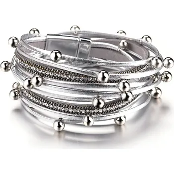 Náramek Amparo Miranda® Náramek Trendy Metal Beads, Barva stříbrný