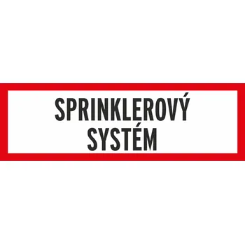 Značení SPRINKLER text samolepící PVC fólie 300 x 100 mm