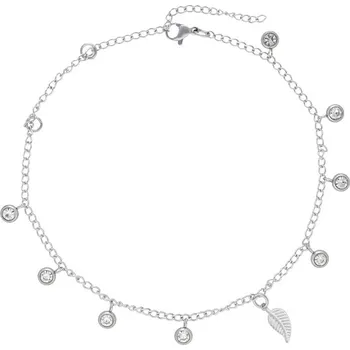 Náramek Doria Náramek na nohu s čirými krystalky s lístkem