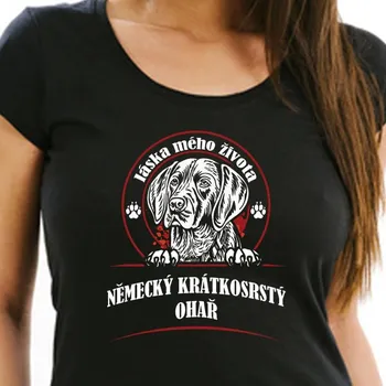 Oblečení a móda STRIKER Dámské tričko Německý krátkosrstý ohař Barva: Černá, Velikost: XL