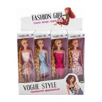 Panenka Plastová panenka s dlouhým copem 28cm