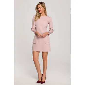 Dámské šaty Elegantní minišaty Makover K148 růžové EU velikost: XL