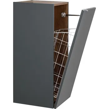 Koupelnový nábytek BPS-koupelny Doplňková koupelnová skříňka nízká s košem Amanda A NK 35, antracit