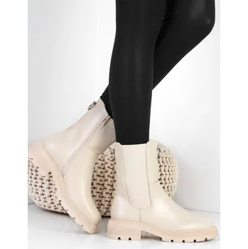 Dámské kozačky DoAndBe Béžové polokozačky HBL-55BE Velikost: 41